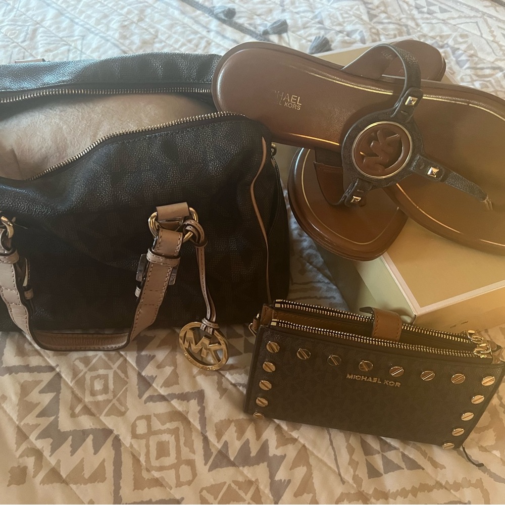 MK Set- Purse , Wallet, Sandals
